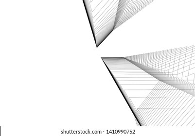 Modern 3d architecture, vector illustration