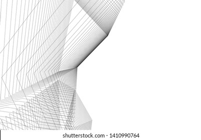 Modern 3d architecture, vector illustration