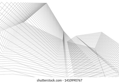 Modern 3d architecture, vector illustration