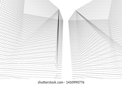 Modern 3d architecture, vector illustration