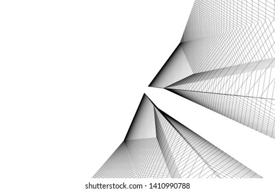 Modern 3d architecture, vector illustration