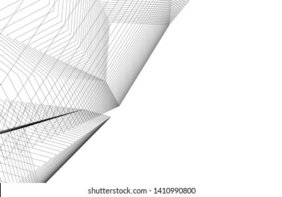 Modern 3d architecture, vector illustration