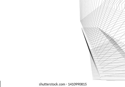 Modern 3d architecture, vector illustration