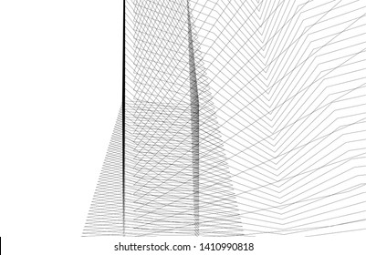 Modern 3d architecture, vector illustration