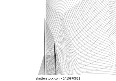 Modern 3d architecture, vector illustration