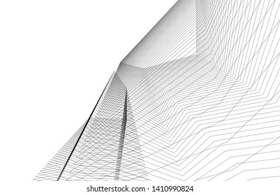 Modern 3d architecture, vector illustration