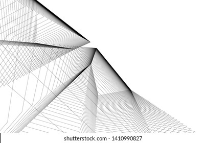 Modern 3d architecture, vector illustration