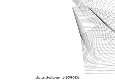 Modern 3d architecture, vector illustration