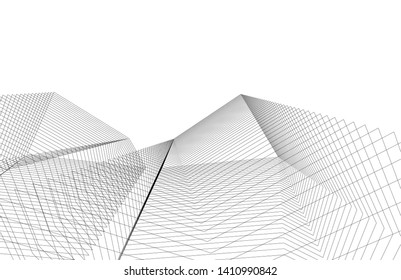 Modern 3d architecture, vector illustration