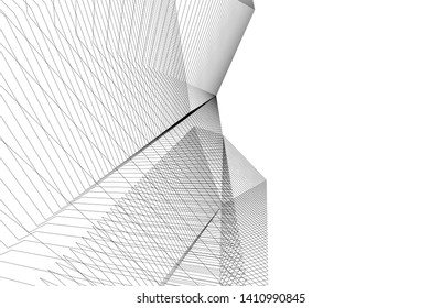 Modern 3d architecture, vector illustration