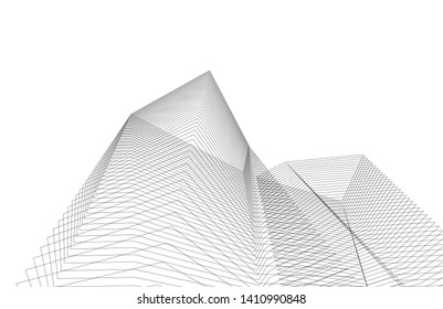 Modern 3d architecture, vector illustration