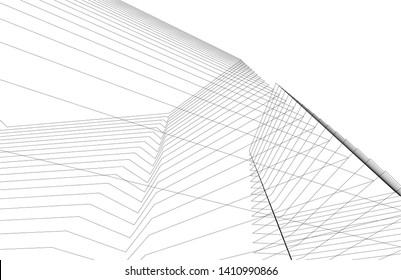 Modern 3d architecture, vector illustration
