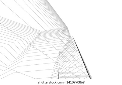 Modern 3d architecture, vector illustration