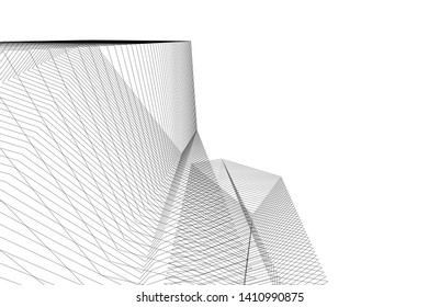 Modern 3d architecture, vector illustration