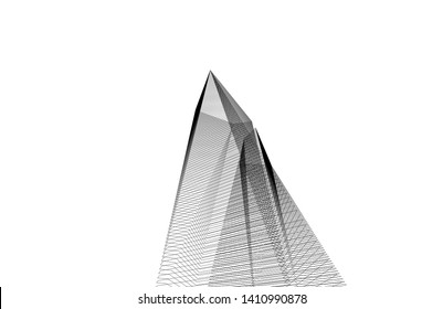 Modern 3d architecture, vector illustration