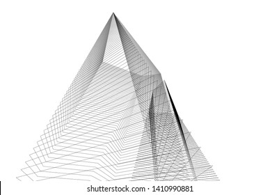 Modern 3d architecture, vector illustration