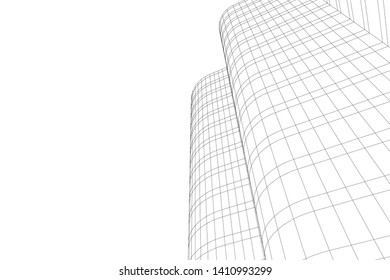 Modern 3d architecture, vector illustration