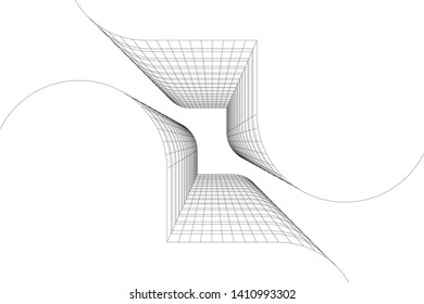 Modern 3d architecture, vector illustration