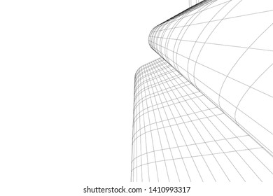 Modern 3d architecture, vector illustration