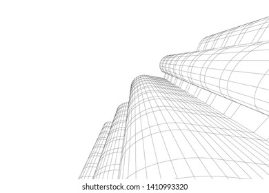 Modern 3d architecture, vector illustration