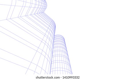 Modern 3d architecture, vector illustration
