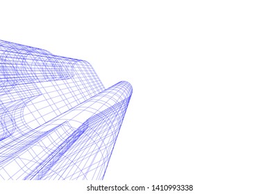 Modern 3d architecture, vector illustration