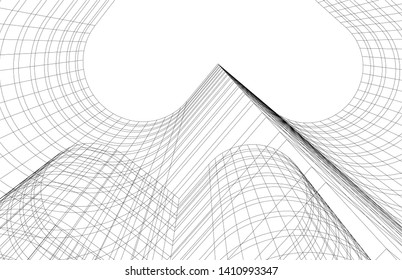 Modern 3d architecture, vector illustration