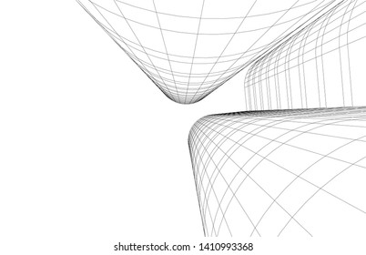 Modern 3d architecture, vector illustration