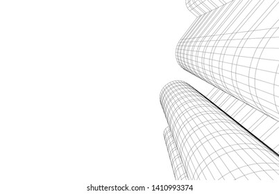 Modern 3d architecture, vector illustration