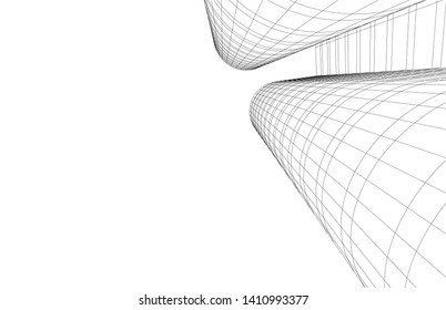 Modern 3d architecture, vector illustration
