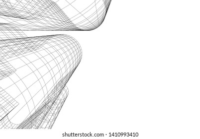 Modern 3d architecture, vector illustration