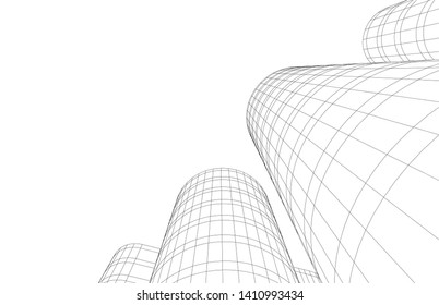Modern 3d architecture, vector illustration