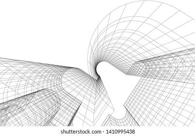 Modern 3d architecture, vector illustration