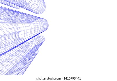 Modern 3d architecture, vector illustration