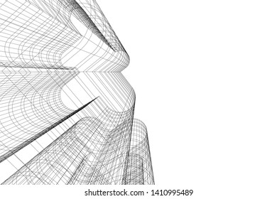 Modern 3d architecture, vector illustration