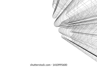 Modern 3d architecture, vector illustration