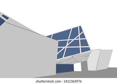 Modern 3d architecture, vector illustration