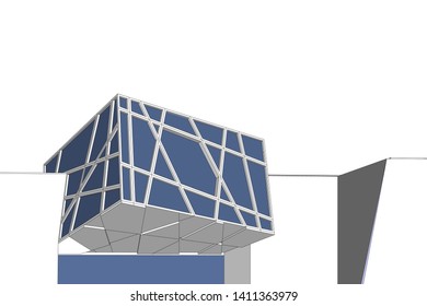Modern 3d architecture, vector illustration