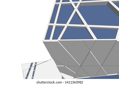 Modern 3d architecture, vector illustration