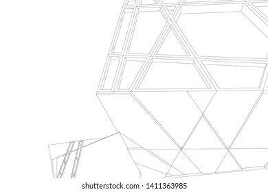 Modern 3d architecture, vector illustration