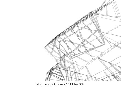 Modern 3d architecture, vector illustration