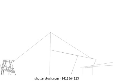 Modern 3d architecture, vector illustration