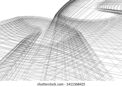 Modern 3d architecture, vector illustration
