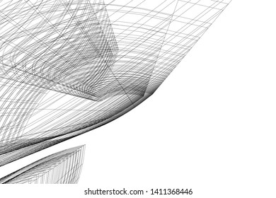 Modern 3d architecture, vector illustration