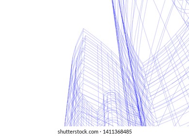 Modern 3d architecture, vector illustration