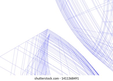 Modern 3d architecture, vector illustration