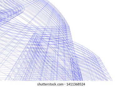 Modern 3d architecture, vector illustration