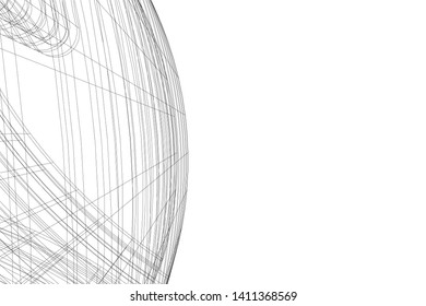 Modern 3d architecture, vector illustration