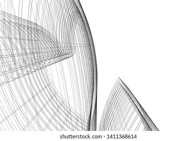 Modern 3d architecture, vector illustration