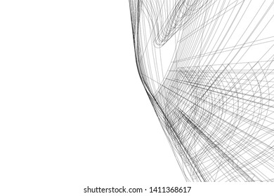 Modern 3d architecture, vector illustration